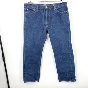 Levis Men Size 40 x 30 Jeans 505 Regular Fit‎ Straight Dark Wash Pants Cotton